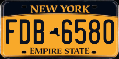 NY license plate FDB6580