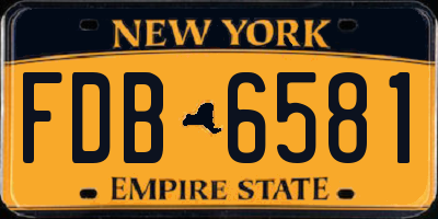 NY license plate FDB6581