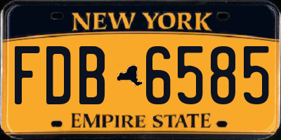 NY license plate FDB6585