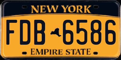 NY license plate FDB6586