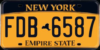 NY license plate FDB6587