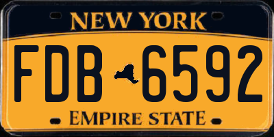 NY license plate FDB6592