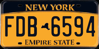 NY license plate FDB6594