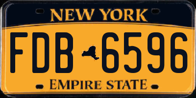 NY license plate FDB6596