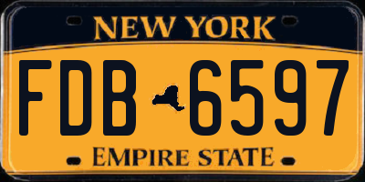 NY license plate FDB6597