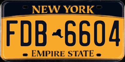 NY license plate FDB6604