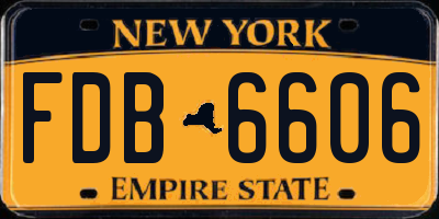 NY license plate FDB6606