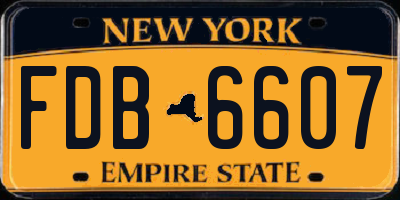 NY license plate FDB6607