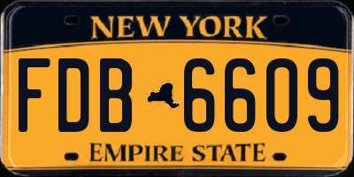 NY license plate FDB6609