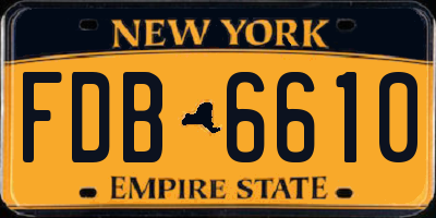 NY license plate FDB6610