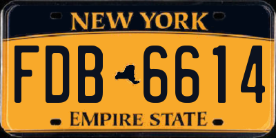 NY license plate FDB6614