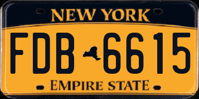 NY license plate FDB6615