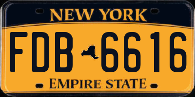 NY license plate FDB6616