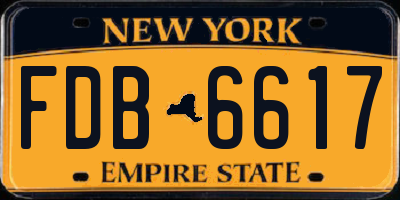 NY license plate FDB6617