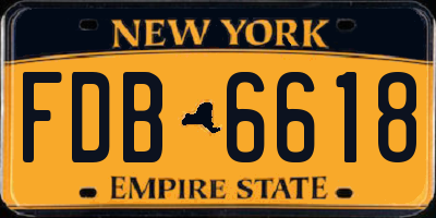 NY license plate FDB6618