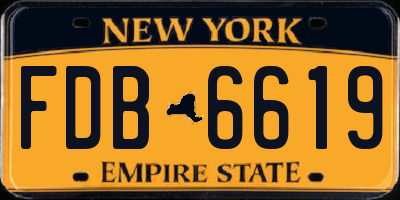 NY license plate FDB6619
