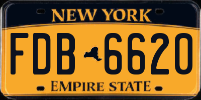 NY license plate FDB6620