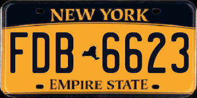 NY license plate FDB6623