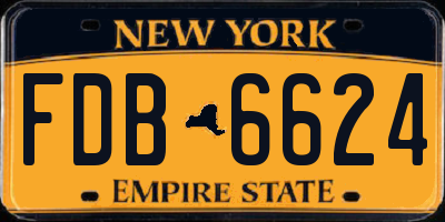 NY license plate FDB6624