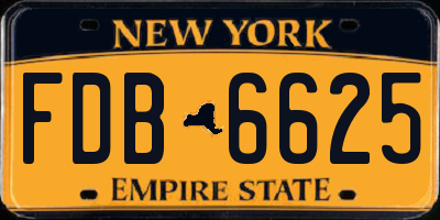 NY license plate FDB6625