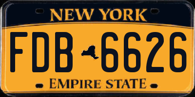 NY license plate FDB6626