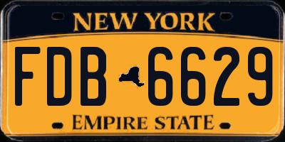 NY license plate FDB6629