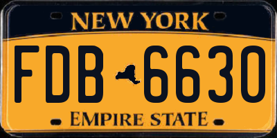 NY license plate FDB6630