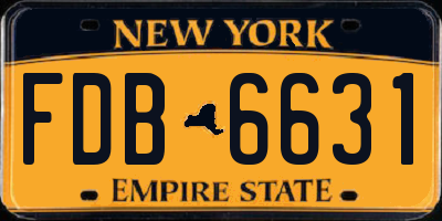 NY license plate FDB6631