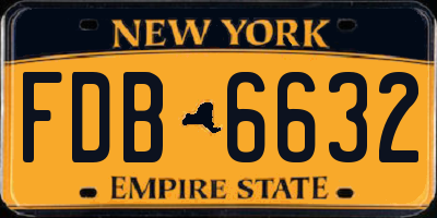 NY license plate FDB6632