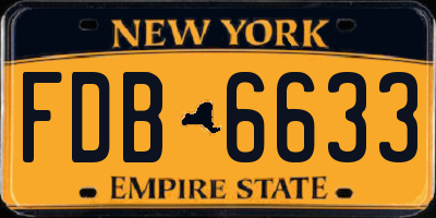 NY license plate FDB6633