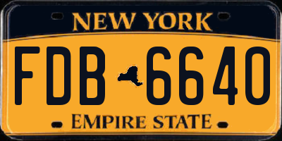 NY license plate FDB6640