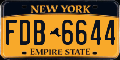 NY license plate FDB6644