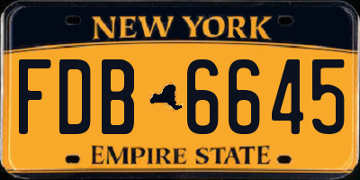NY license plate FDB6645