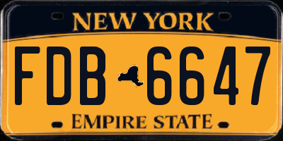 NY license plate FDB6647