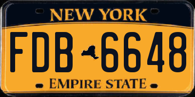 NY license plate FDB6648