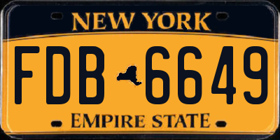 NY license plate FDB6649