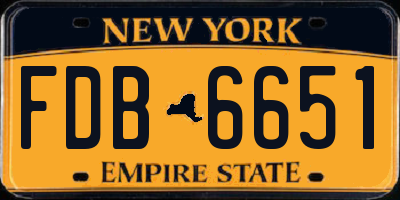 NY license plate FDB6651