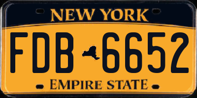 NY license plate FDB6652