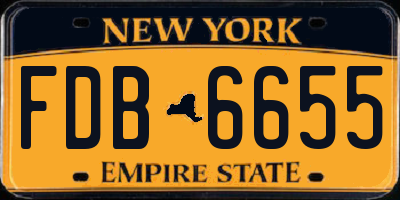 NY license plate FDB6655