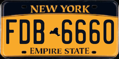 NY license plate FDB6660