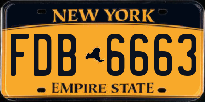 NY license plate FDB6663