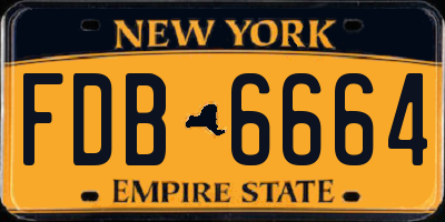 NY license plate FDB6664