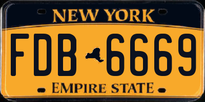 NY license plate FDB6669