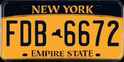 NY license plate FDB6672