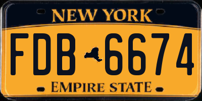 NY license plate FDB6674
