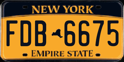 NY license plate FDB6675