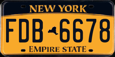 NY license plate FDB6678