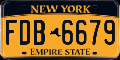NY license plate FDB6679