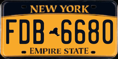 NY license plate FDB6680
