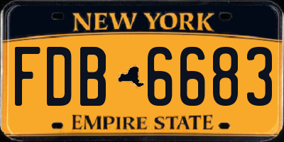 NY license plate FDB6683